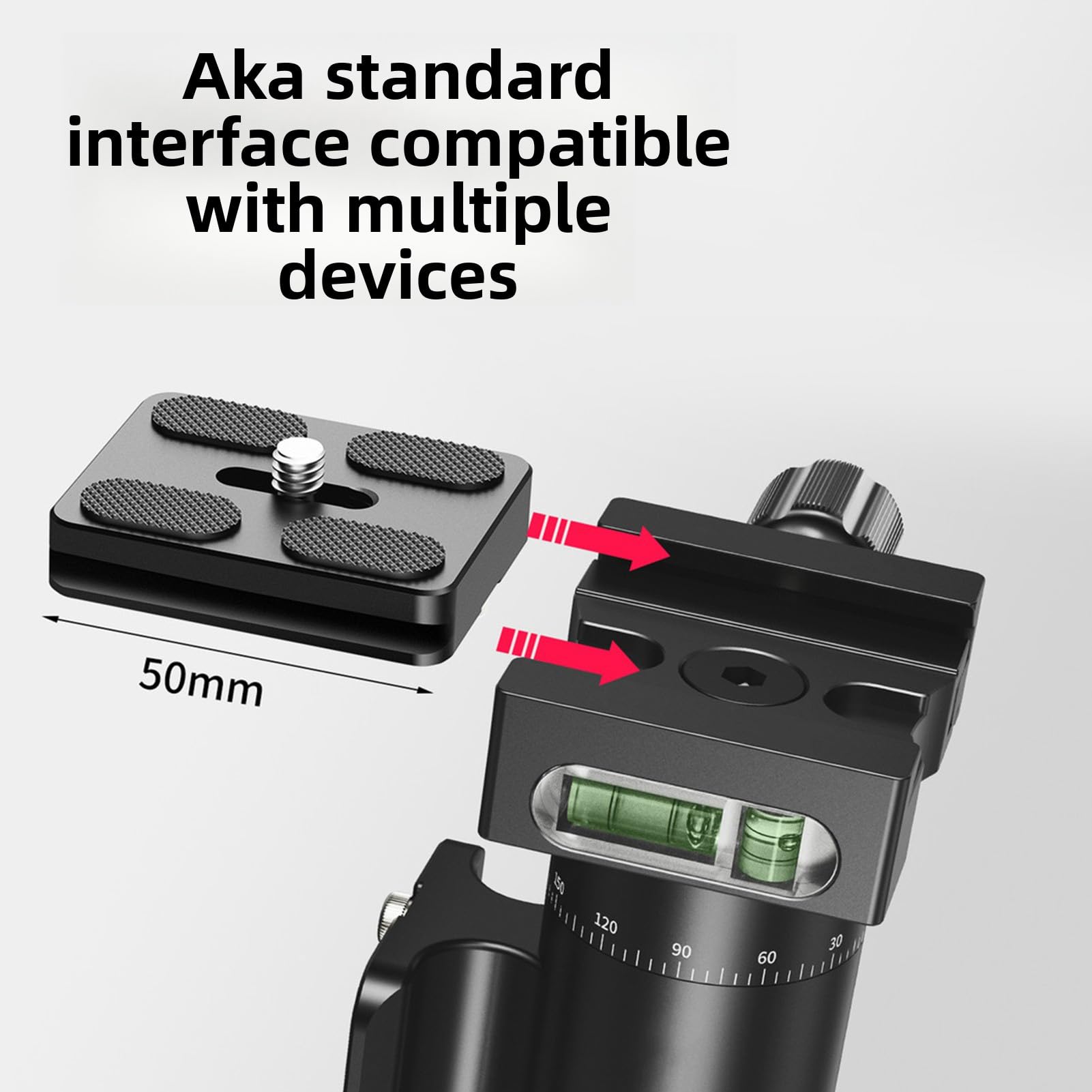 banapoy Testa Cardanica Monopiede, Testa Monopiede Panoramica 360° per Teleobiettivi con Piastra Sgancio Rapido, Attacco per Treppiede, per DSLR, Fotocamere Mirrorless, Videocamere