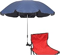 Vista 1 de Sombrilla para silla con abrazadera, 46 pulgadas UPF 50+ con clip para patio, sillas de playa, cochecitos, sillas de ruedas, carritos de golf