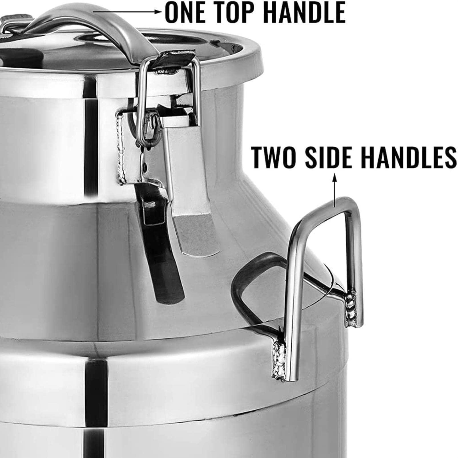 Lechera, Cubo De Leche De Acero Inoxidable, Cubo para Vino, Cubo, Jarra con Tapa Sellada para Almacenamiento Y Transporte,35L