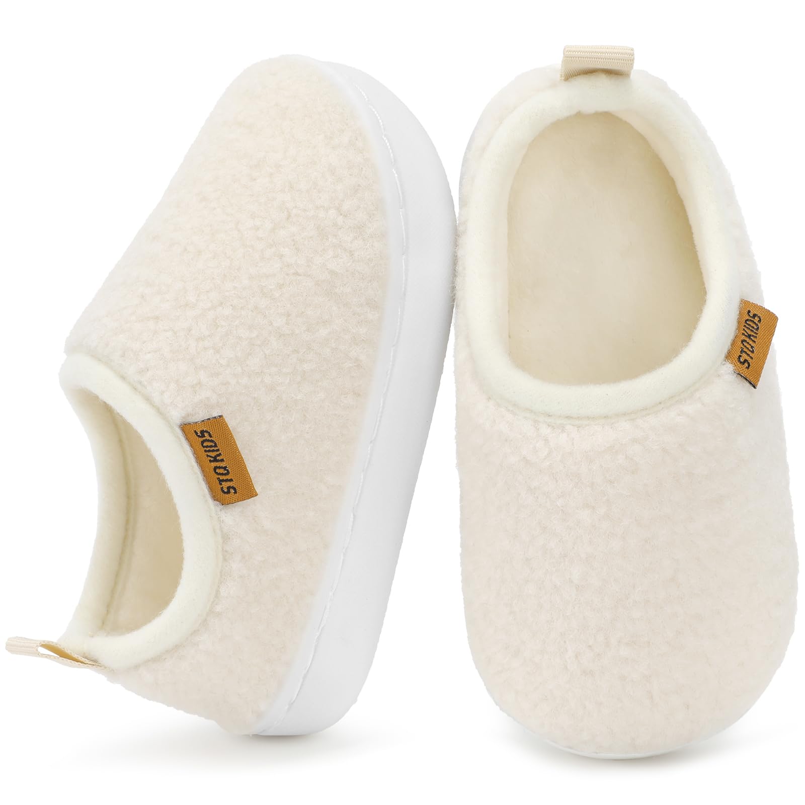 STQ KIDS Toddler Slippers Boys Girls Slip on Winter House Shoes
