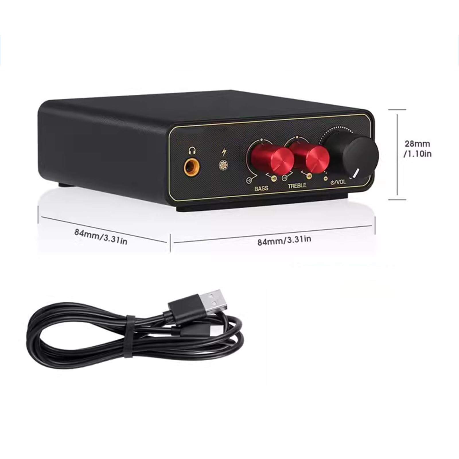 Mini preamplificatore Phono MM/MC, preamplificatore per Giradischi, con Controlli del Volume, Uscita Cuffie RCA e da 3,5 mm, per Giradischi LP in Vinile/Giradischi
