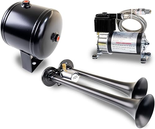 HK2-1, paquete completo de sirenas duales para camión - Negro