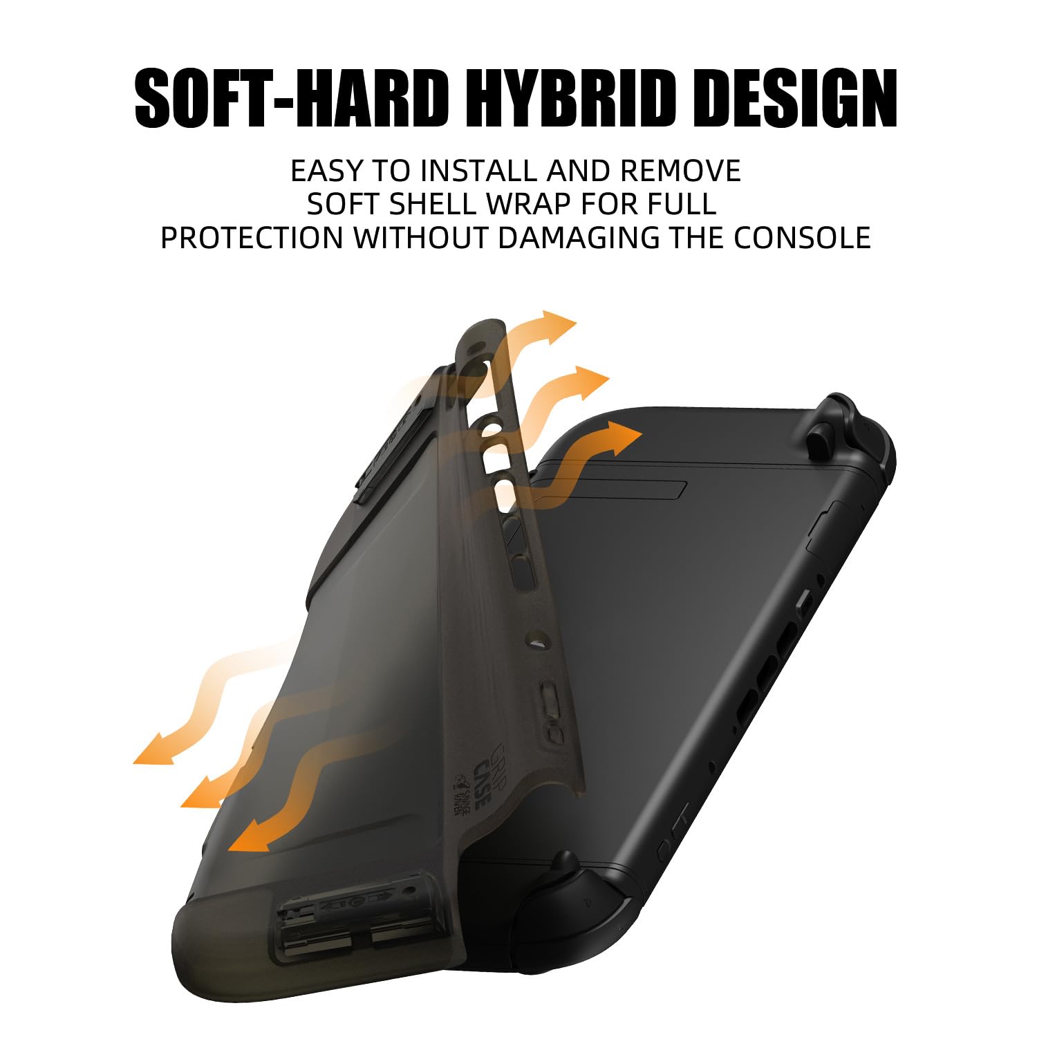 Savage Raven by Skull & Co. GripCase Bundle for Nintendo Switch 2: Dockable Soft Protective Case with Replaceable Grips [to fit All Hands Sizes], with Hard Shell Huge Storage Carrying Case, Black