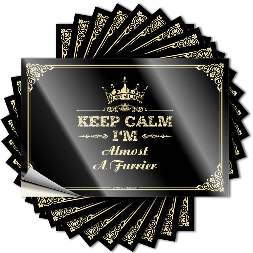 Tattoos Water Fuzzy Keep Calm I'm Almost A Furrier for Car - Farmhouse Porch Decor Easy Peel Removable(12X18CM)