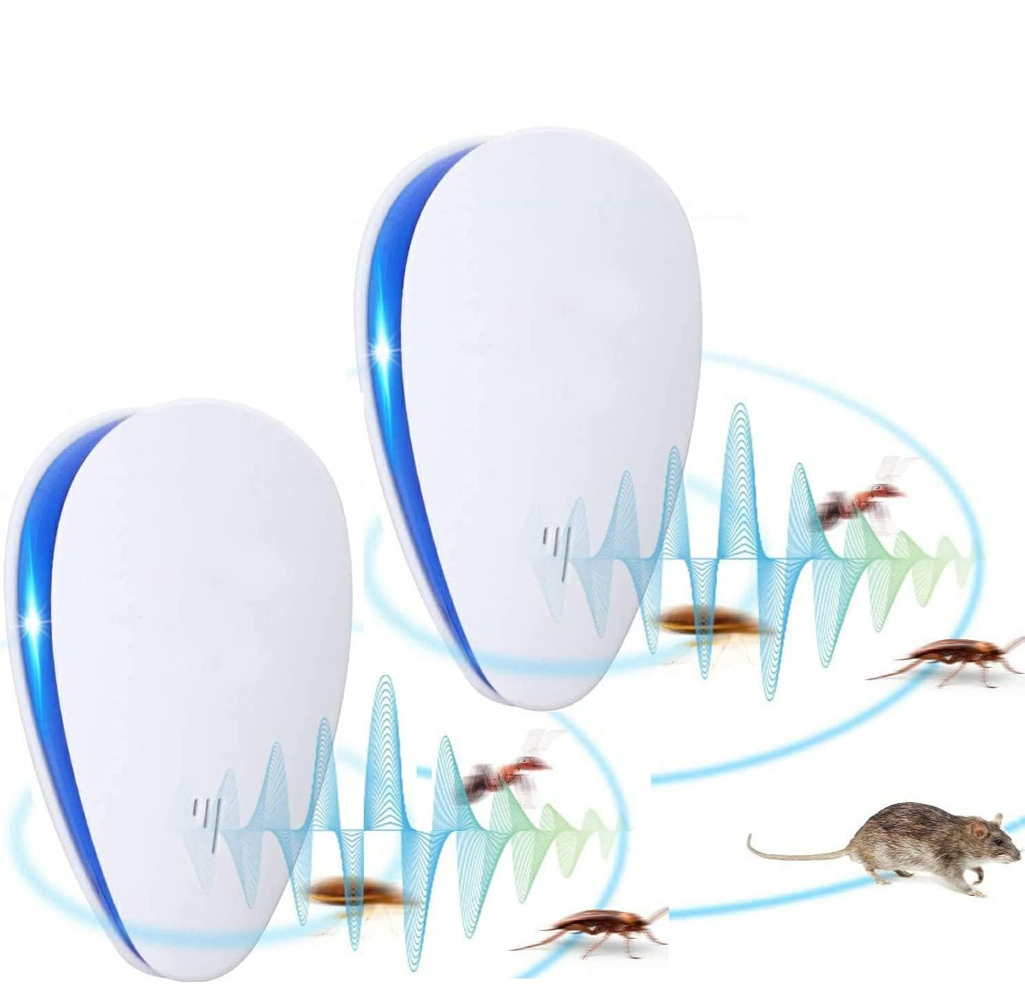 ELECDON 2-Pack Ultrasonic Pest Repellers - Effective Electronic Plug-In Pest Control for Home, Targeting Fleas, Mosquitoes, Bed Bugs, Cockroaches, Rats, Mice, Ants, Spiders & More!
