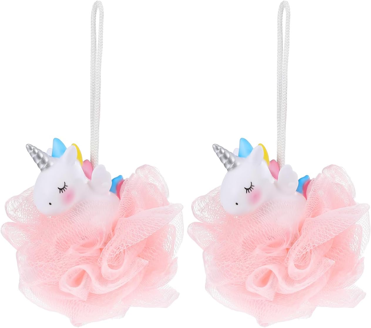 Balacoo Shower Loofah: 2 Pcs Unicorn Loofahs Animal Loofah Kids Loofah Bath Sponge Exfoliating Scrubber Bathing Ball for Girls Boys