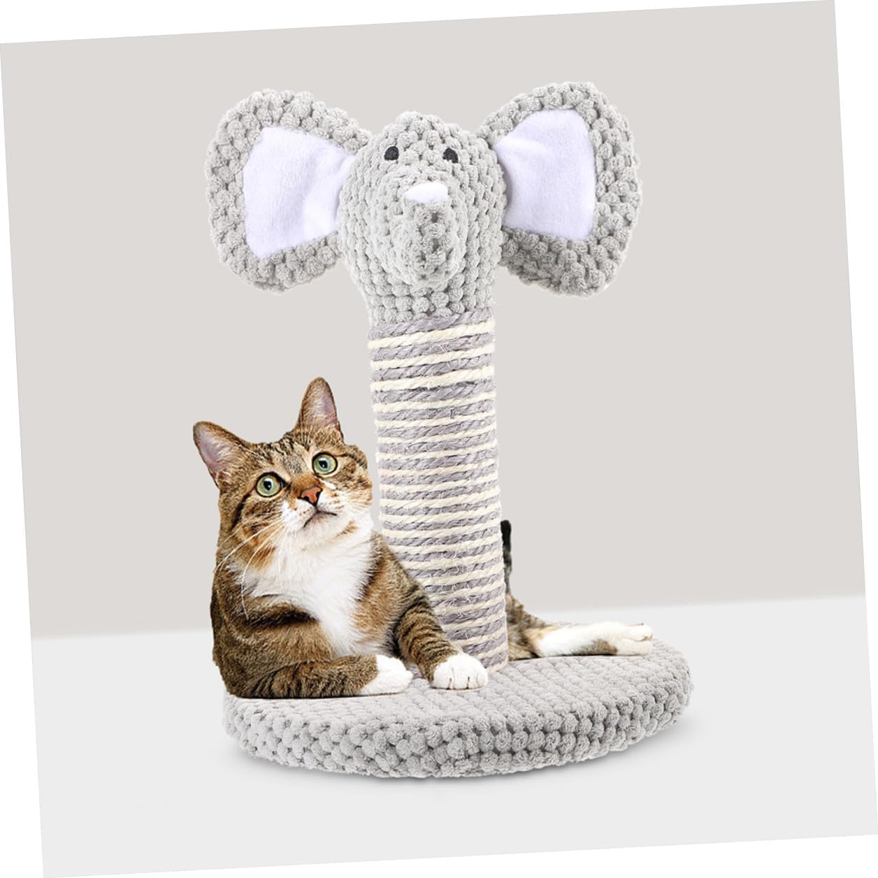 ibasenice 2pcs Cat Scratching Post with Natural Sisal Rope, Comfortable Small Elephant and Zebra Design Kitten Scratcher for Indoor Cats and Kittens
