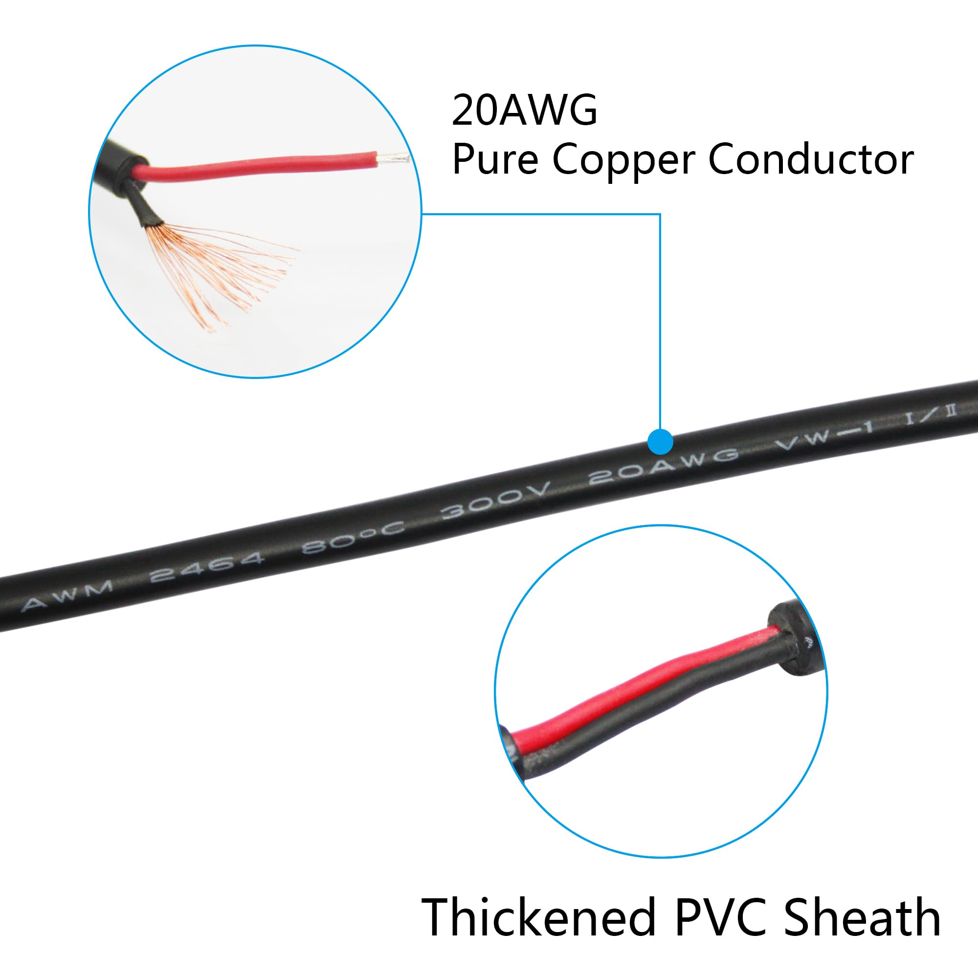Cavo di alimentazione da USB C a 2 pin con estremità aperta, 27,9 cm, 5 V/5 A, USB tipo C maschio, 2 pin, 20 AWG, per apparecchiature USB di tipo C installate o di ricambio per riparazioni fai da te,