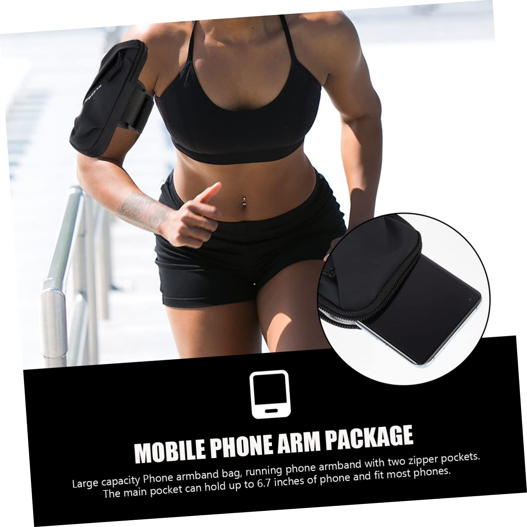 jojofuny 4pièces Brassard De Sport pour Téléphone Portable Pochette De Course Étanche pour Jogging Et Activités Extérieures Compatible avec Les Smartphones