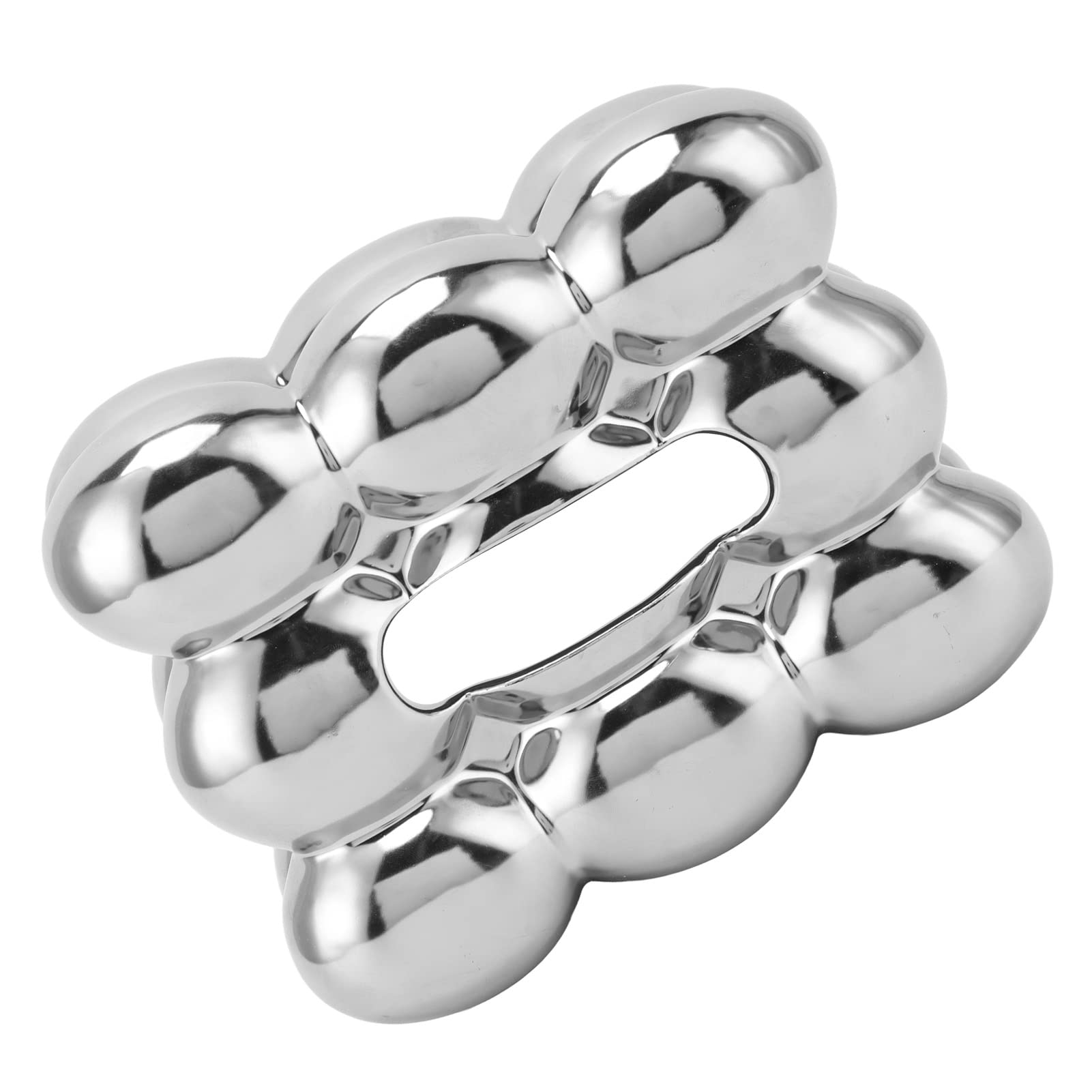 KKPLZZ Galvanisierte Keramik-Taschentuchbox, Dekorative, Elegante Kosmetiktuch-Servietten-Spenderbox (Galvanisieren von Silber)