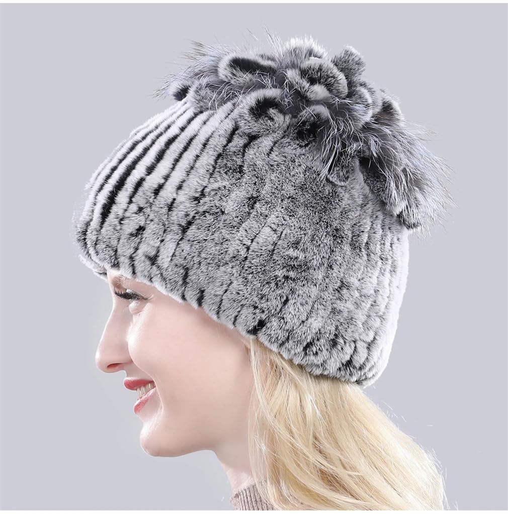 Stile russo Sci Skull Caps Inverno Peloso Beanie Hat Lady Warm Cappelli lavorati a maglia