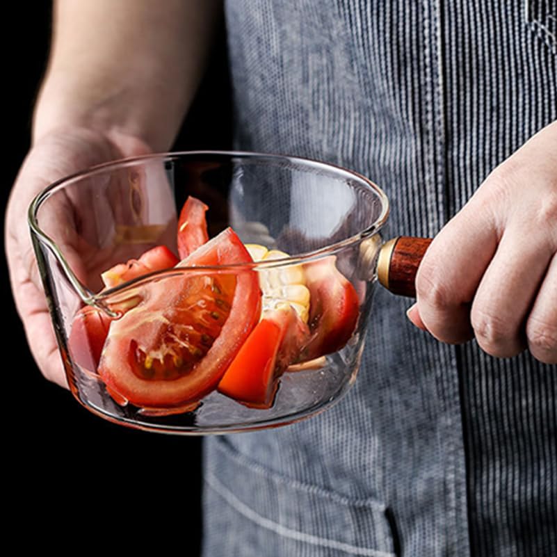 UPKOCH Borosilicate Glass Milk Pot 9.45 Fl Oz Transparent Nonstick Saucepan with Wide Handle for Daily Cooking Boiling and Melting Chocolate - Image 3