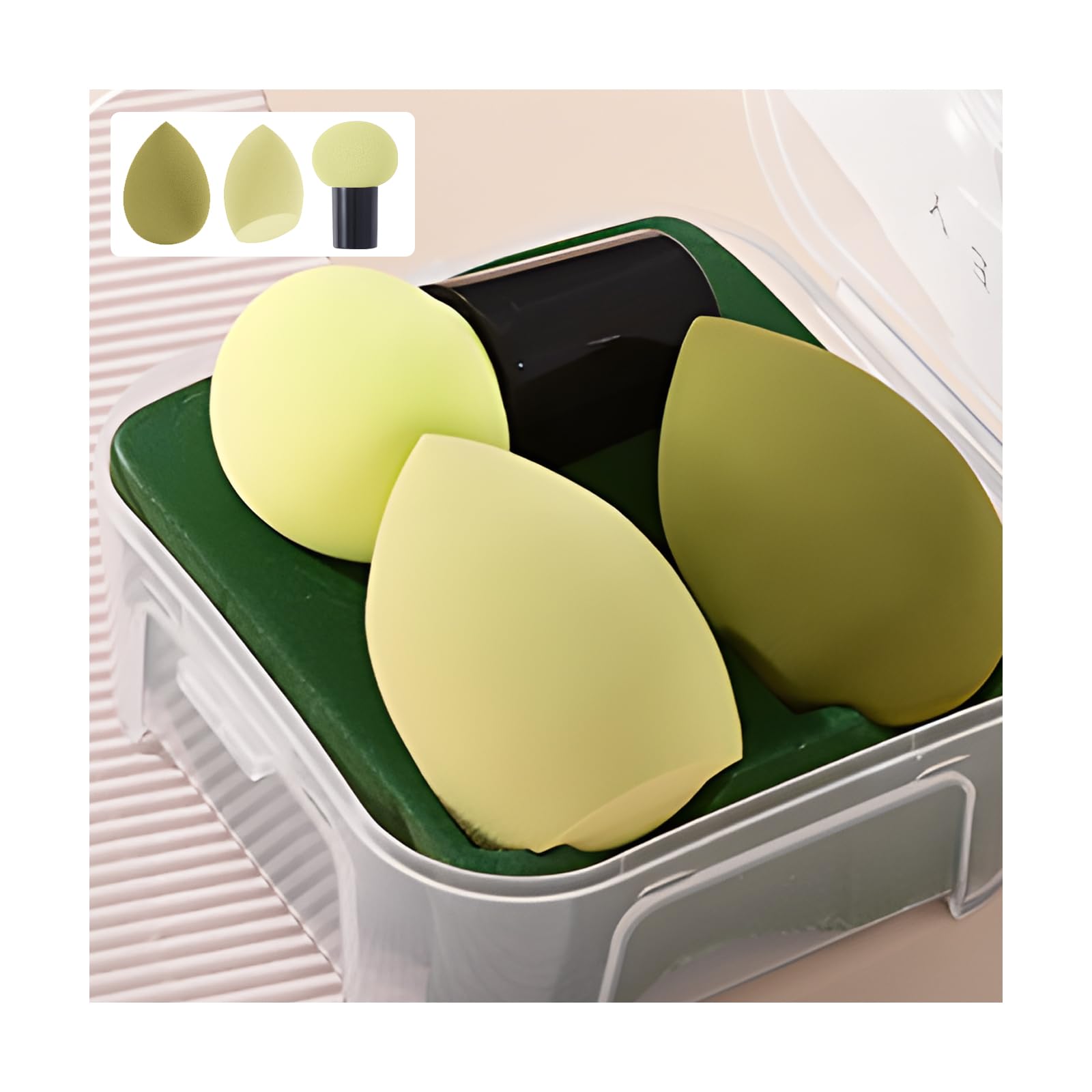 Amazon | メイク スポンジ パフ 3個入り ケース付き 多機能メイク用