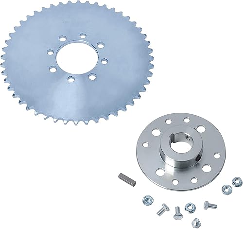 Gekufa Piñón Go Kart de 48 dientes y cubo de piñón de 1 pulgada para Go Karts y Mini Bicicletas
