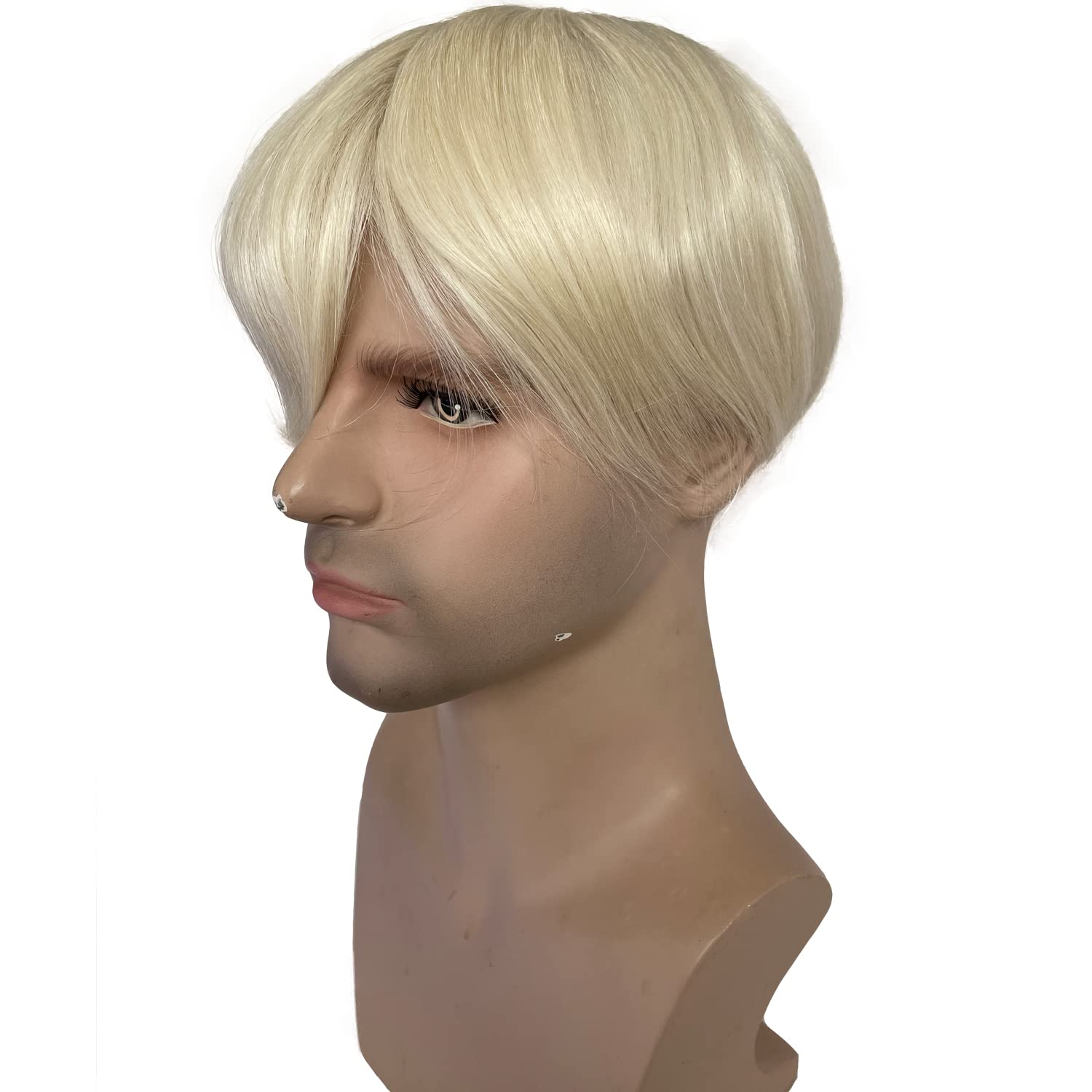 Buy Voloria Men's Hairpiece European Human Hair Toupee 10x8inch Swiss Lace  Super Thin Skin PU Back Hair Replacement System Wigs White Color Online at  Lowest Price in Japan. B09PN29432