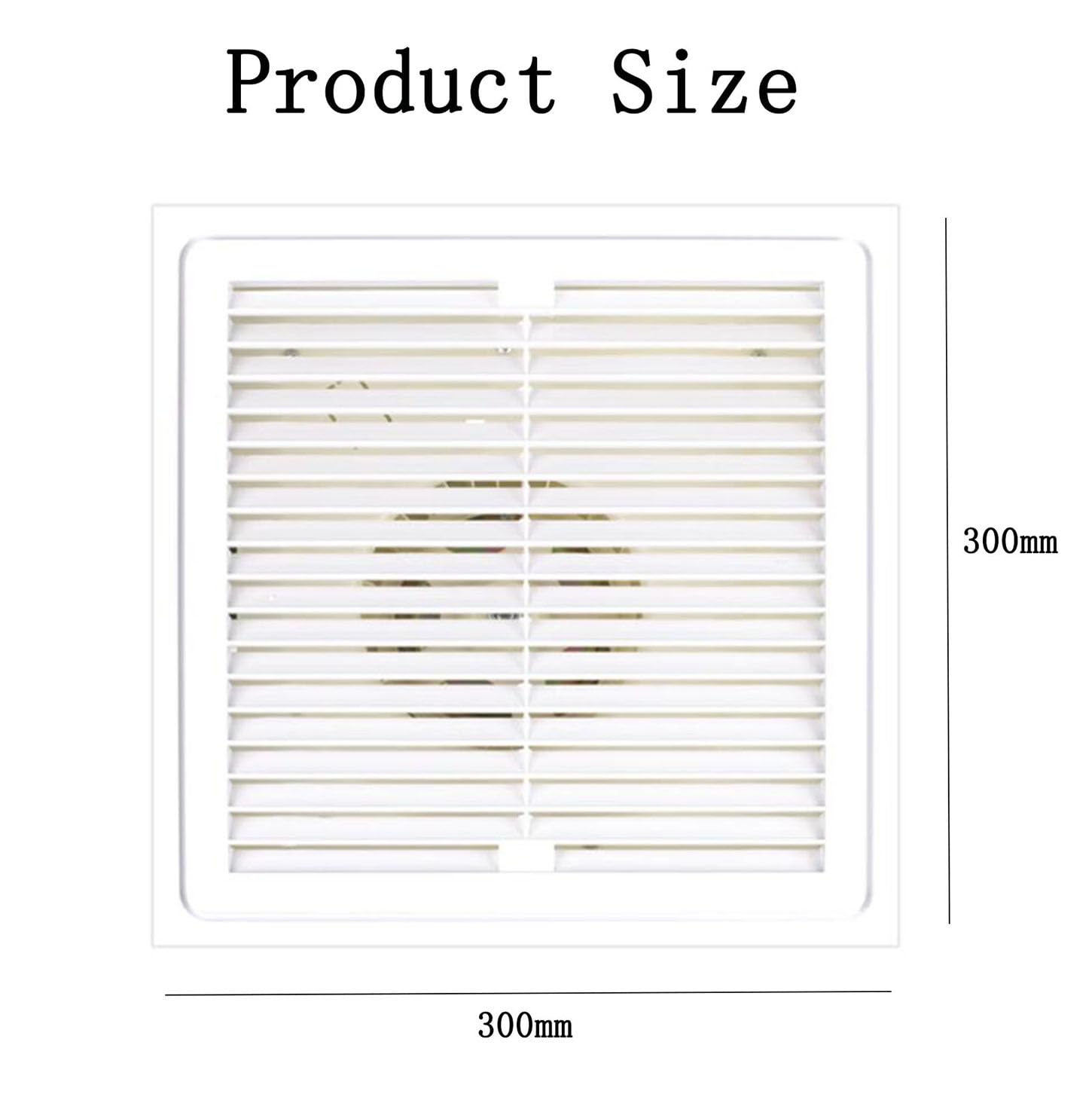 300 * 300 Mm Extractor De Aire Techo,138 M³/H Extractor Cocina,IPX2 Resistente Al Agua,220V Rejillas Dextractor,para Baño, WC, Tienda, Oficina, Garaje Ventilador Extractor