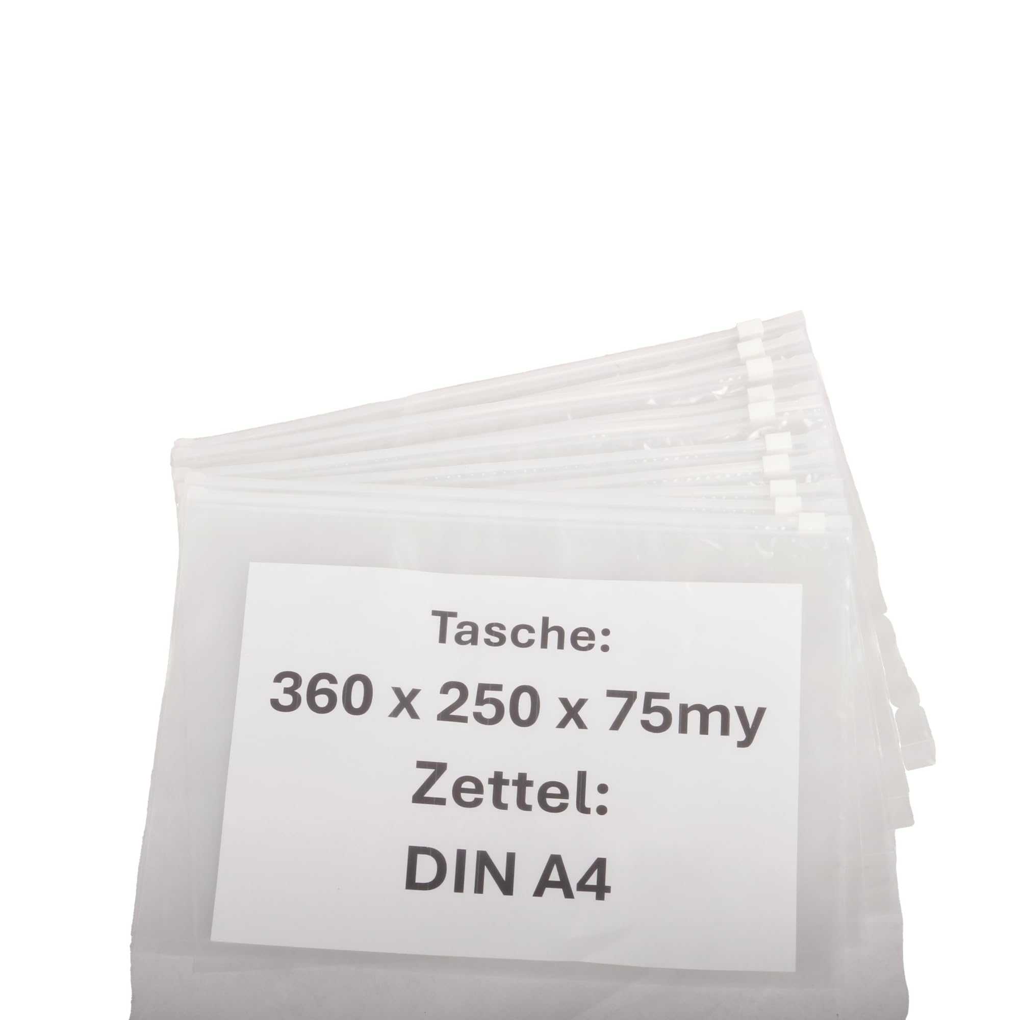 100 Cartelle Portadocumenti 360 x 250 mm, Sacchetti con Cerniera in LDPE | Buste trasparenti impermeabili e resistenti agli strappi con chiusura a scorrimento, ideali per documenti oltre formato A4