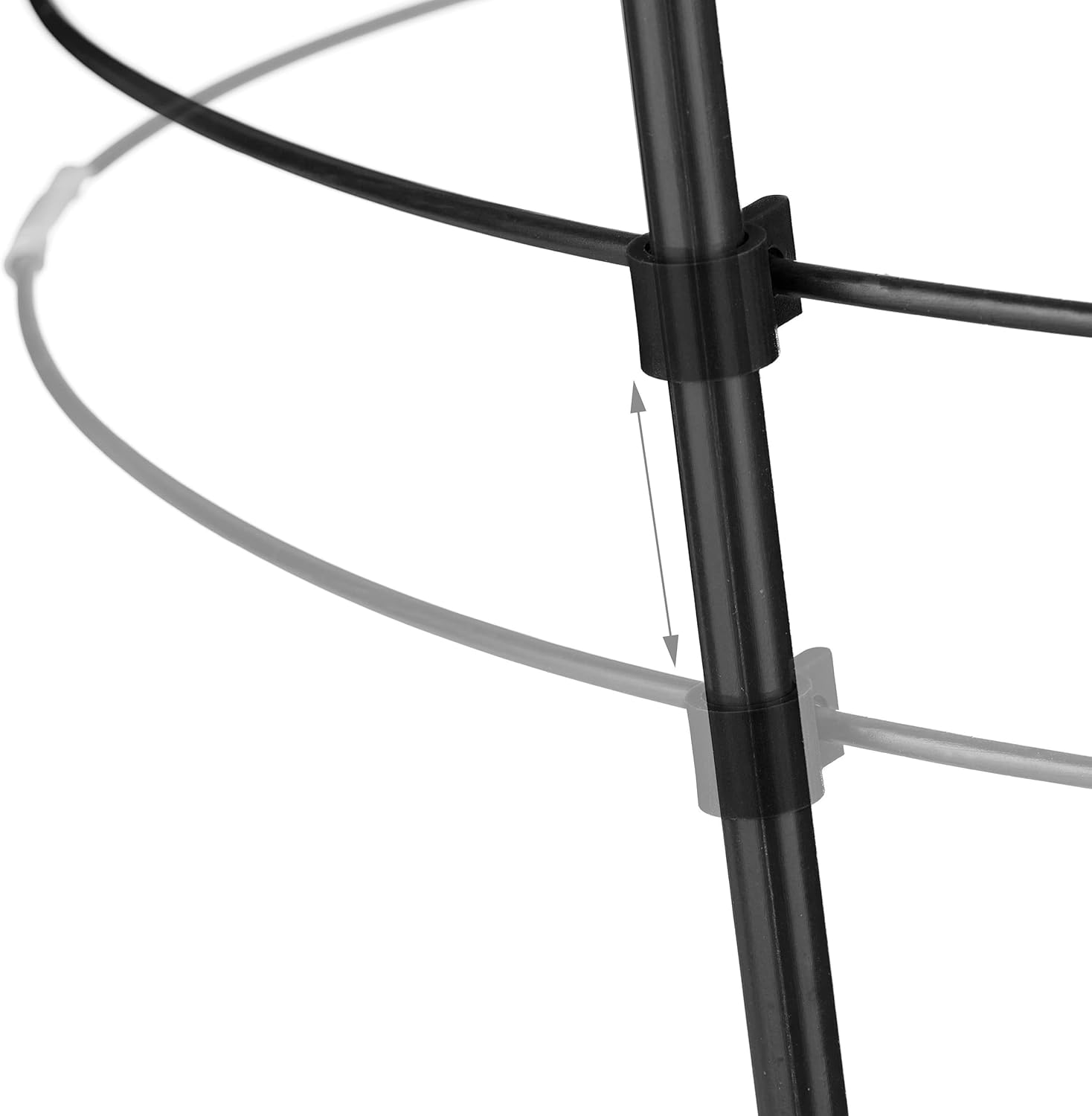 Relaxdays Garden Trellis Set of 4, Metal & Plastic, HxØ: 60x22 cm, Support for Growing Tomatoes & Climbing Plants, Black