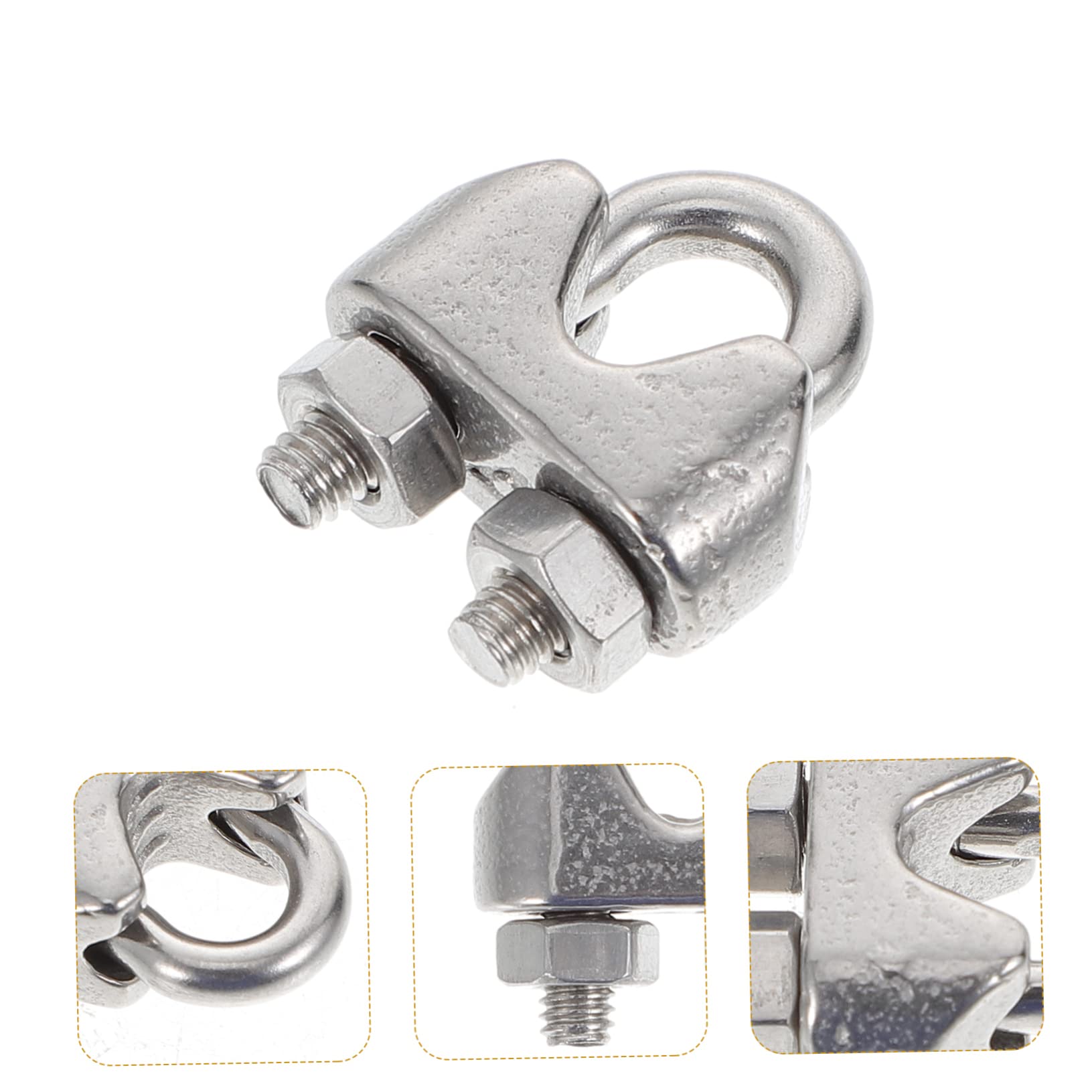 JECOMPRIS 24pcs Cable Clamp Cable Clips Cable Grip Rigging Rope Clamp U Bolt Clamp Saddle Fastener Wire Rope Clamps Wire Rope Clips Wire Rope Cable Clip Stainless Steel Clips Silver