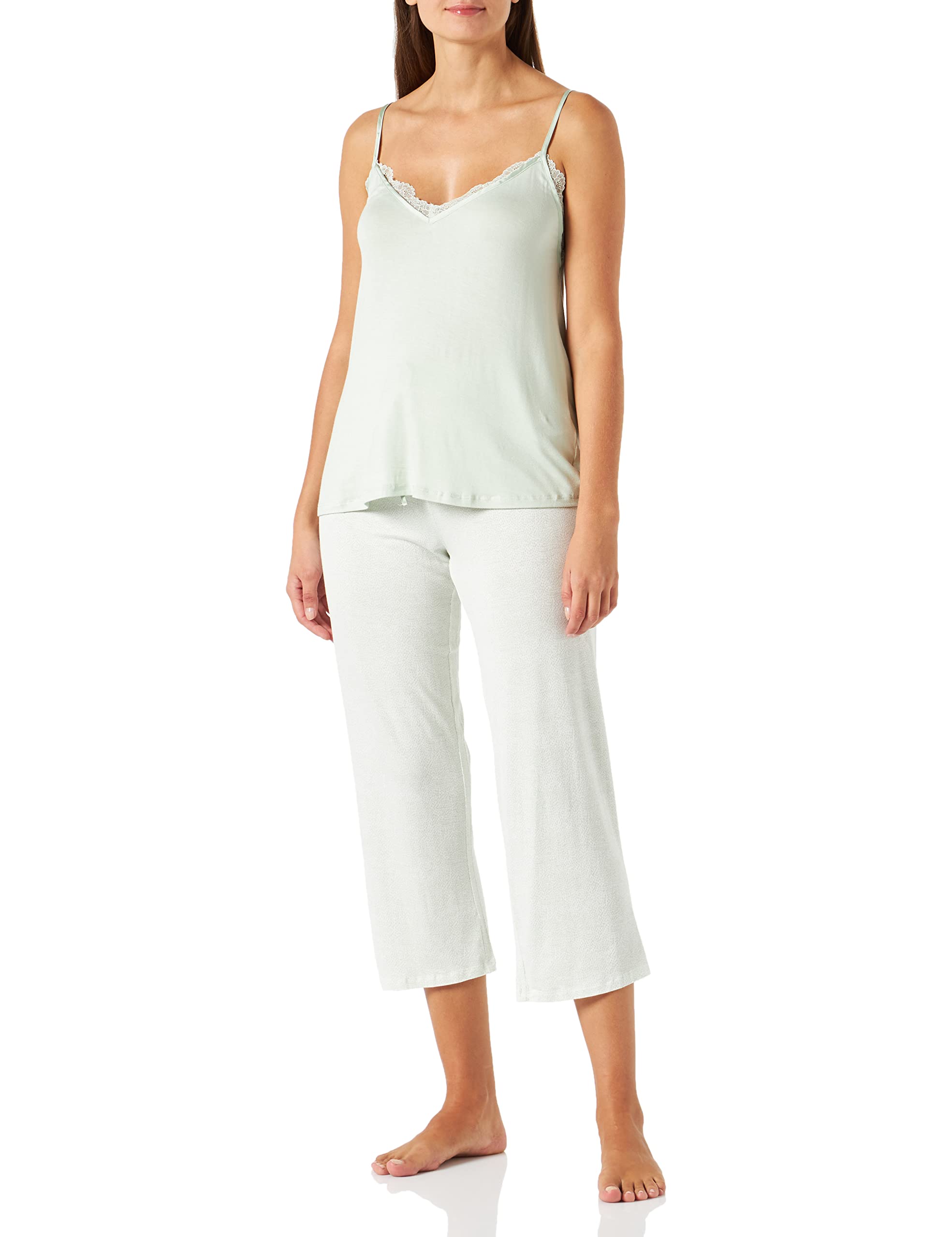 Women'secret Pijama Largo Tirantes Verde, Pijama Mujer, Verde Claro (Light Green),