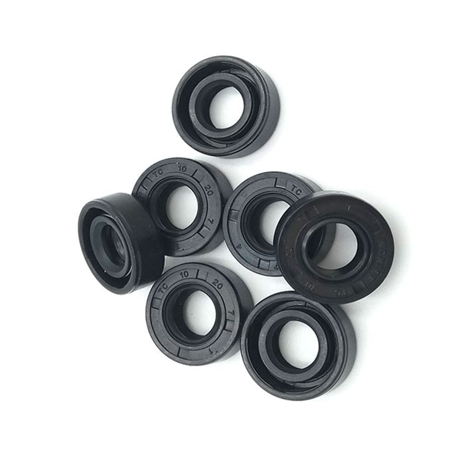 2Pcs Nbr Shaft Oil Seal Tc Type Nitrile Covered Oil Seal Double Lip with Garter Spring 8X22X7mm