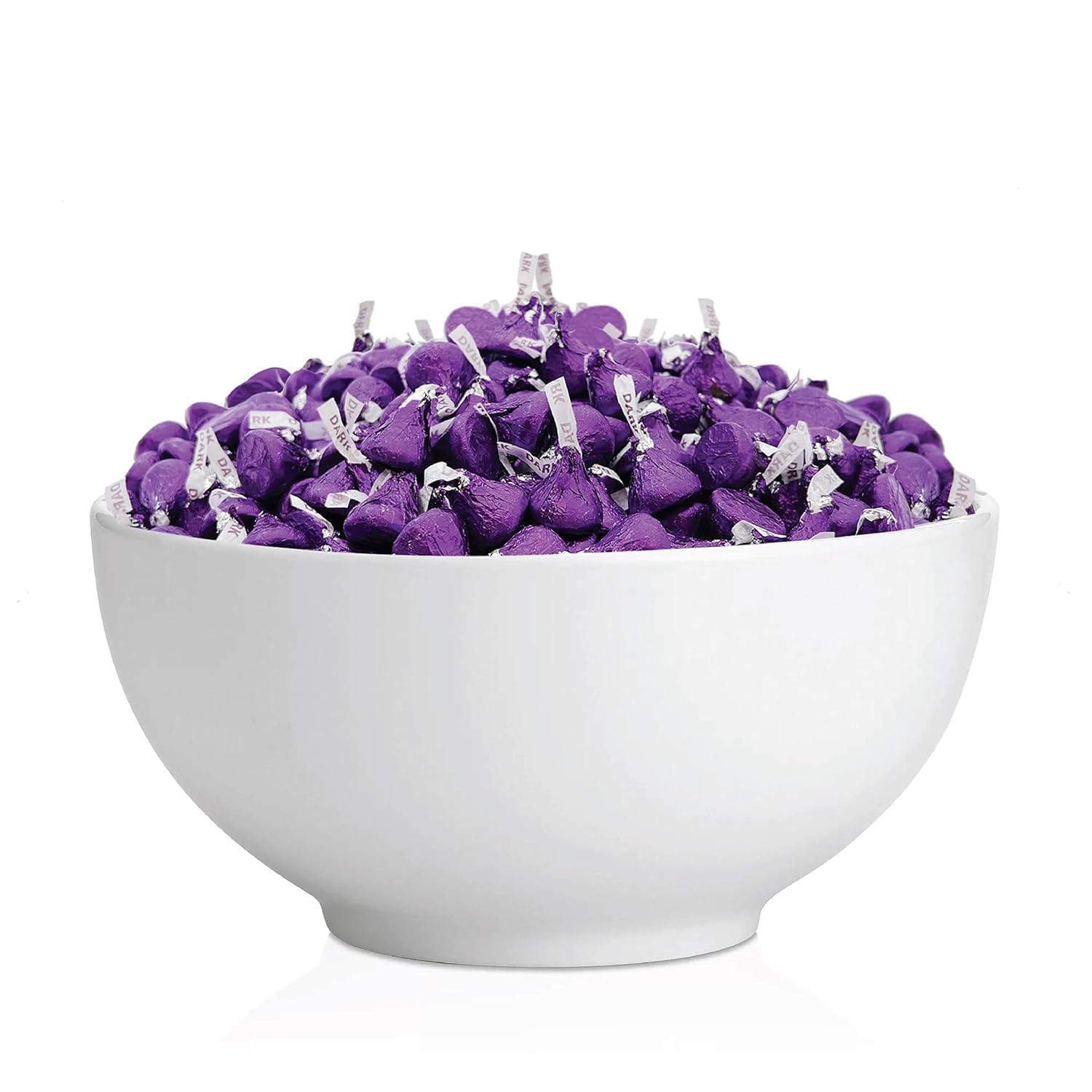 HersheyPurple KISSES SPECIAL DARK Chocolate 2 lbs 200 count Mildly Sweet Candy, Purple Foil Wrapping, Bulk Bag for Easter Baskets and Decor