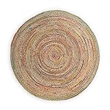REDEARTH · Jute Cotton Chindi Area Rug - 6' Round Rug, Handwoven, Non-Shedding, Soft & Durable – Multi Tones for Home Décor in Living Room, Dining Room, Bedroom