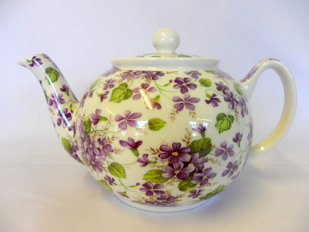 2 Cup teapot in Violet Chintz Design for The Abbeydale Collection