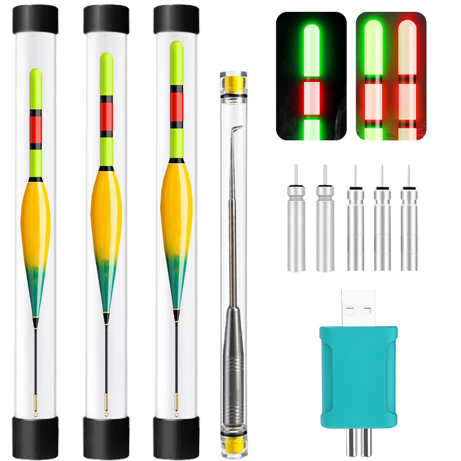 DAZZTIME Flotadores De Pesca,3 Piezas Accesorios de Pesca,Flotador De Pesca,Pesca Bobber,Boyas De Pesca,Bobbers de Pesca,Flotadores de Flotadores para Diferentes Tipos de Peces