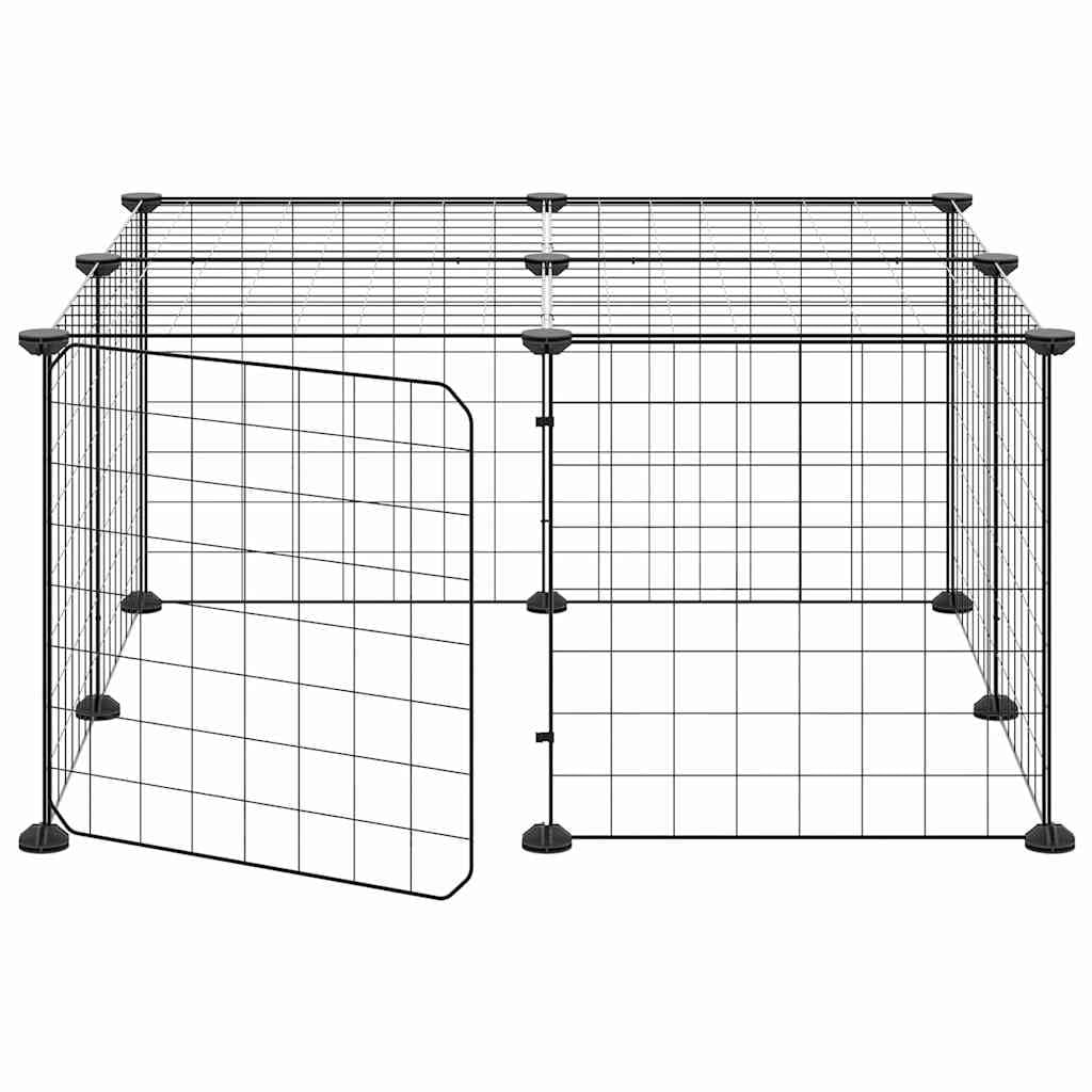 Jaula para mascotas de acero con recubrimiento en polvo, 35 x 35 cm, con puerta, plegable, para conejos, cobayas, hámsteres, roedores, interiores y exteriores, refugio seguro