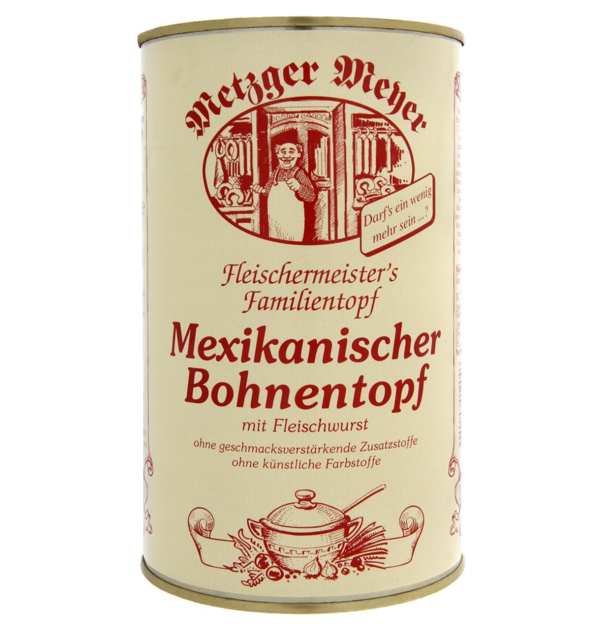 6x Mexikanischer Bohnentopf 1,2kg mit Fleischwurst - Ohne geschmacksverstärkende Zusatzstoffe und ohne künstliche Farbstoffe