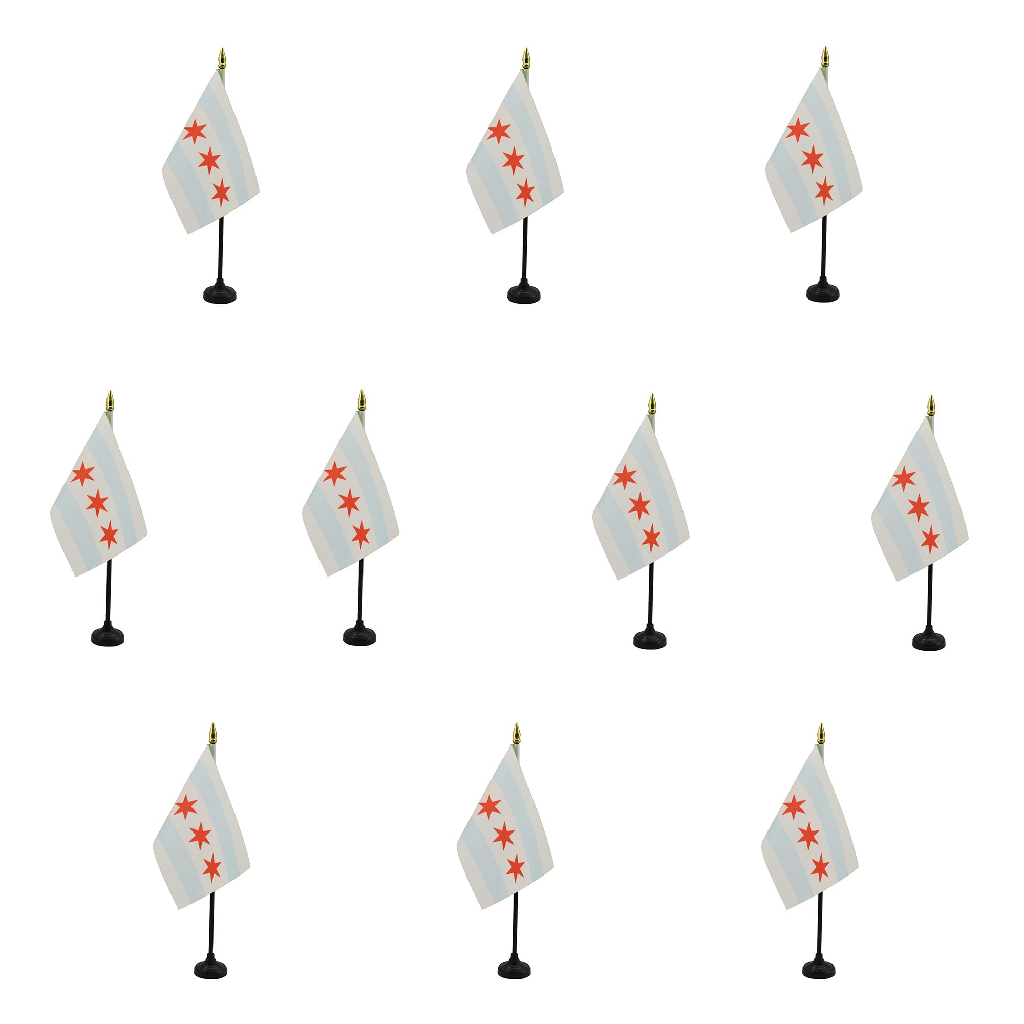 Drapeau de table Chicago lot de 10 mini drapeaux 15x10 cm