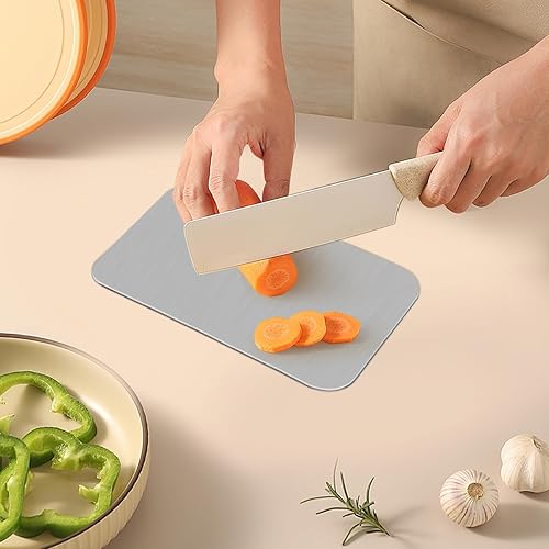 Miniatura 8 de Tablas de cortar de acero inoxidable para cocina: tabla de cortar de acero inoxidable 304 de doble cara, libre de arañazos, tabla de cortar