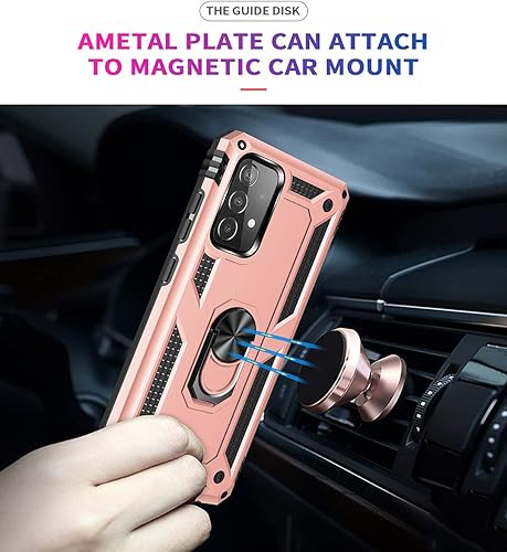 Miniatura 4 de ADDIT Funda A52 5G, compatible con Samsung Galaxy A52 4G5G, funda protectora de grado militar con anillo de montaje en automóvil para A52 4G5G, oro