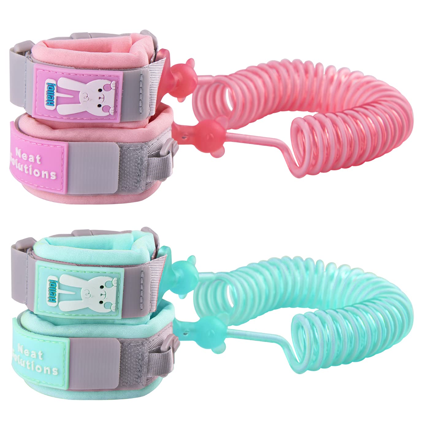 KONUNUS 2 Pieces Anti Lost Wrist Link Baby Anti Lost Leash Toddler Traction Belt Child Safety Wristband with Lock for Toddlers and Kids