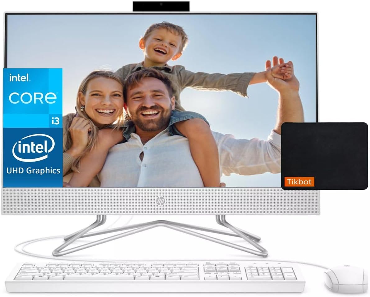 HP 23.8 inch All-in-One PC, FHD Display, Intel Core i3-1115G4, Intel UHD Graphics, HD Camera, Snow White (2024) Includes Wired Keyboard & Mouse & Mouse Pad (Windows 11 Home, 32GB RAM | 2TB SSD) HP 23.8 inch All-in-One PC, FHD Display, Intel Core i3-1115G4, Intel UHD Graphics, HD Camera, Snow White (2024) Includes Wired Keyboard & Mouse & Mouse Pad (Windows 11 Home, 32GB RAM | 2TB SSD)