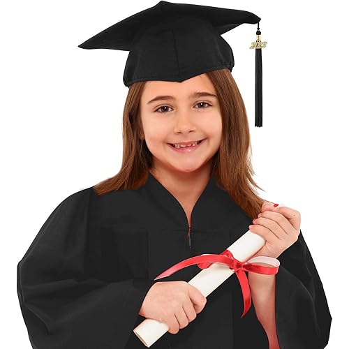 Preschool Graduation Cap and Gown 2024 Kids Happy Graduates Outfits for Kindergarten Preschool Toddler Children
