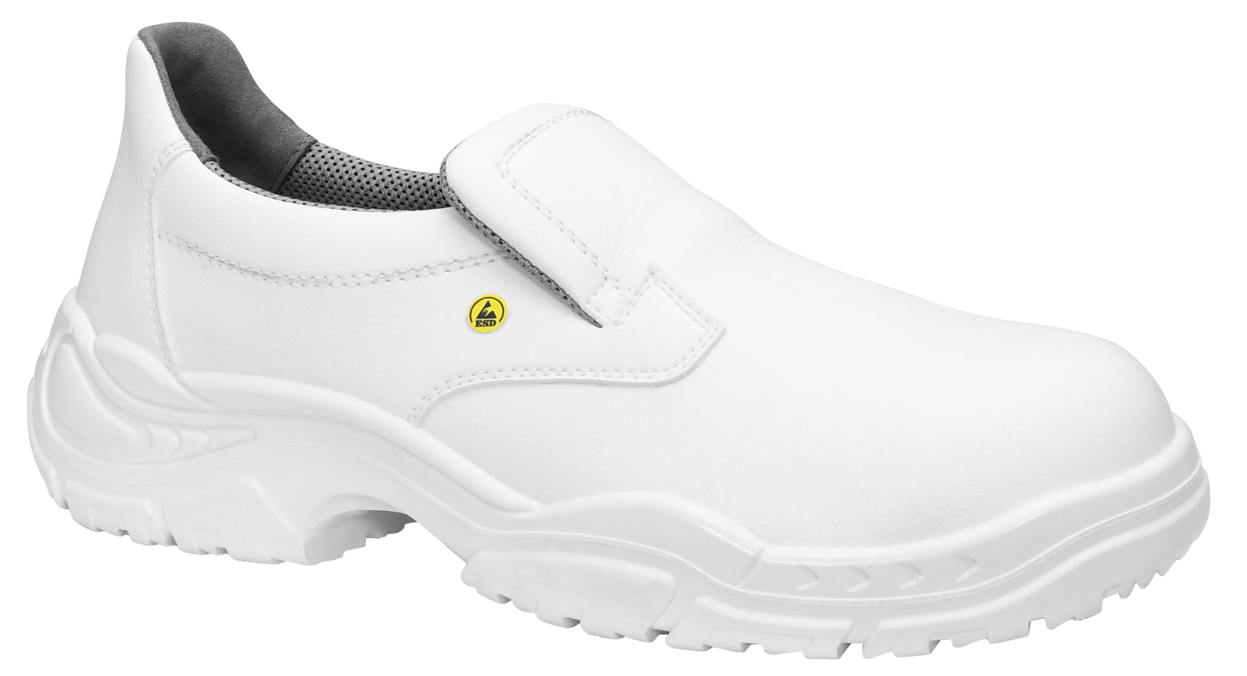 ELTEN White Slipper Low ESD S2 | Sicherheitsschuhe für Damen & Herren, Stahlkappe, leicht, atmungsaktiv, Gr. 42
