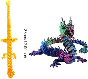 Amazon.com: ALHBEJT 3D Printed Crystal Dragon Articulated Dragon