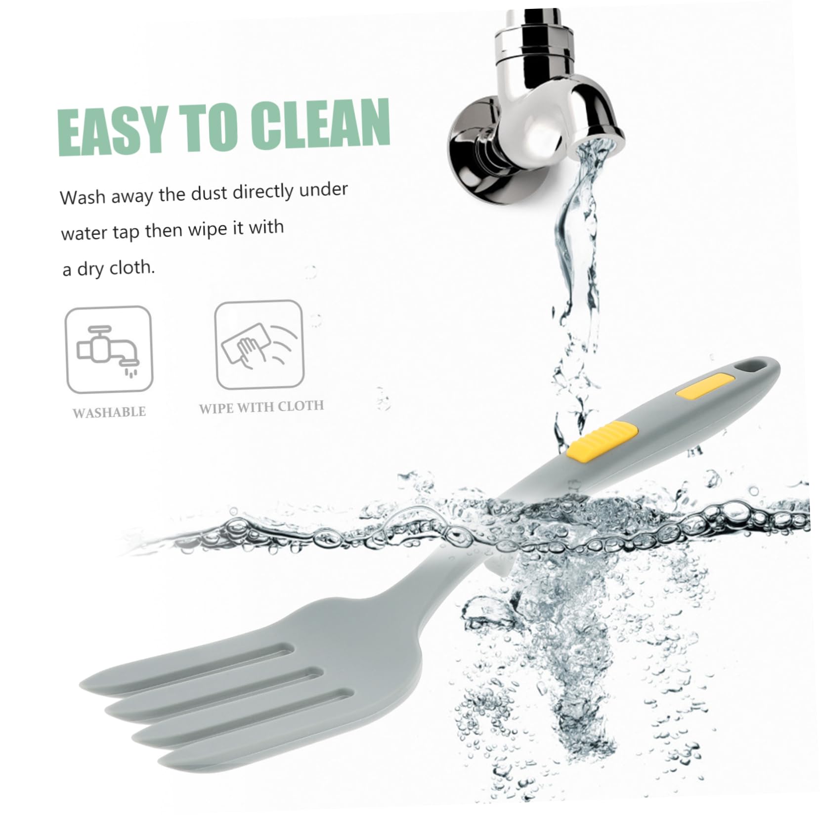 COLLBATH Multi-function Cooking Fork Silicone Fork for Pasta Noodles and Salads Health-friendly Nonstick Design Random Color