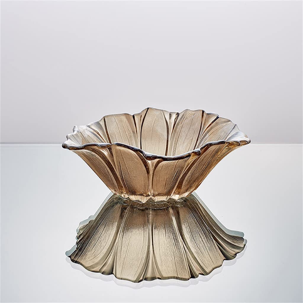 Plateau de fruits en verre moderne Plateau de rangement pour noix de fruits secs Assiette à salade Creative Home Desktop Snack Conteneurs de stockage de bonbons Décoration (Couleur : A, taille : comm