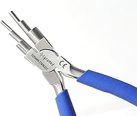 Vista 4 de Cynamed Alicates de acero inoxidable alemán 6 en 1, alicates formadores de bucle con mango antideslizante y cómodo para bucles y anillos de salto