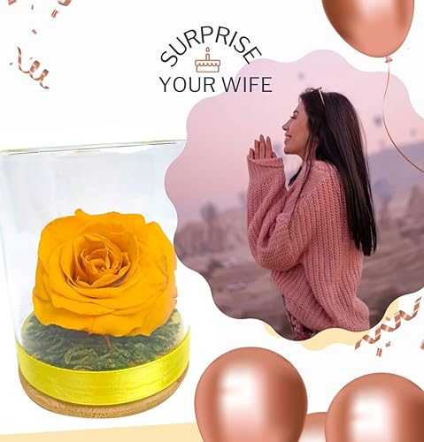 Miniatura 2 de Rosa Natural preservada (Amarillo)