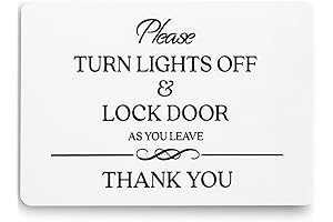 Turn Lights Off and Lock Door Sign - Create a Welcoming Space for Airbnb Guests