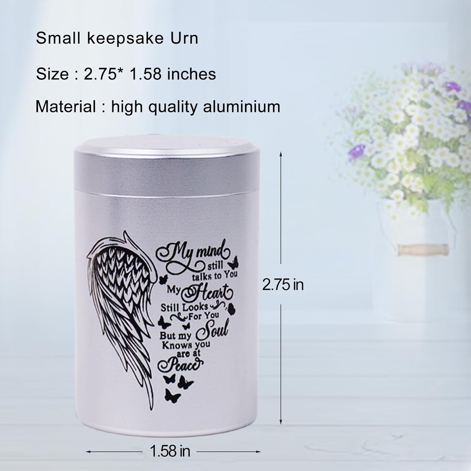 3 Inches Small Urns for Human Ashes Set of 8 Mini Urns for Sharing Small Keepsake Urns Memorial Ashes Holder-Wing