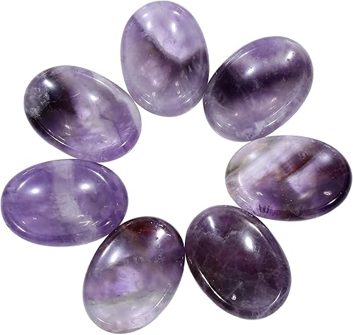 Miniatura 8 de SUNYIK Piedras de cristal pulido ovaladas para la preocupación del pulgar, piedra curativa de palma de bolsillo para aliviar la ansiedad y el