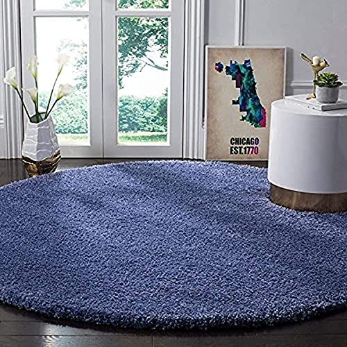 Image of CD Carpet Anti Slip Shaggy Fluffy Fur Rugs and Carpet for Living Room Bedroom Kids Room Plain Circle Carpets for Home with 2 Inch Thickness (Color Neavy Blue Size 12x12 Feet Round)