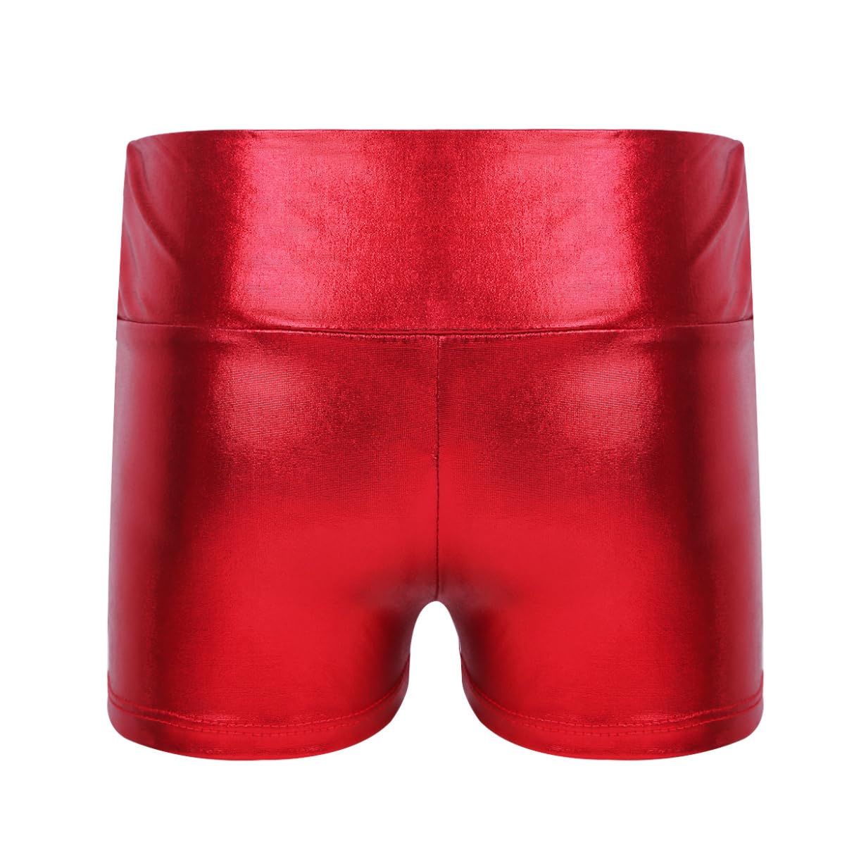 Freebily Shorts de Danse Gymnastique Enfant Fille Short de Yoga Gym Métallique Cuir Brillant Pantalon Court Shorts de Sport Fitness Bottoms Sportswear 4-14 Ans