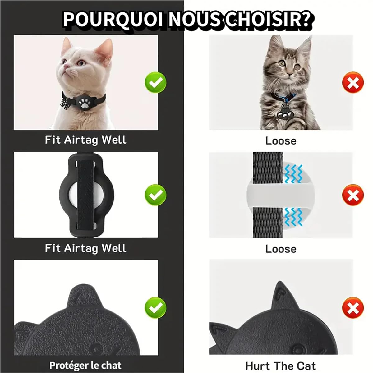 2026 Nouveau Collier GPS Chat, Traceur GPS Chat Tracker, sans Carte SIM, sans Abonnement Mensuel, Localisation Temps Réel, Imperméable et Durable (Noir)