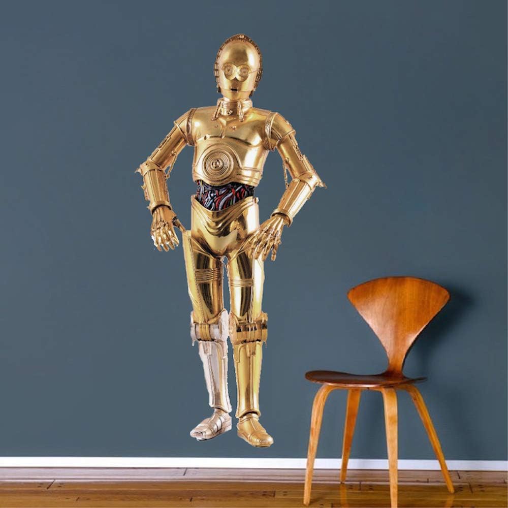 C3PO Home Decor C3PO Kids Room Murals Removable Wallpaper Art for Nursery and Kids Room Bedroom Decor Apartment Art, a98